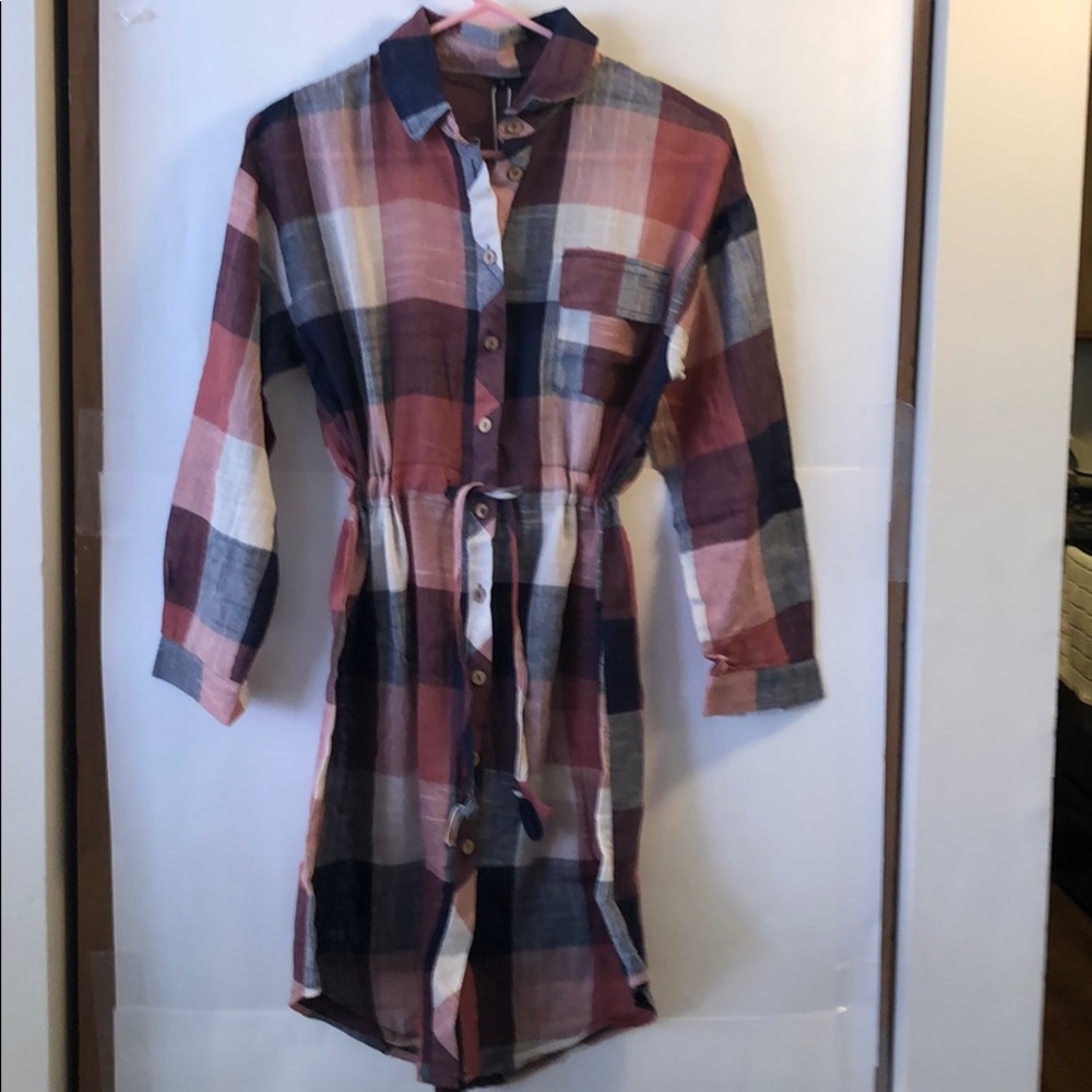 Sheer plaid dress